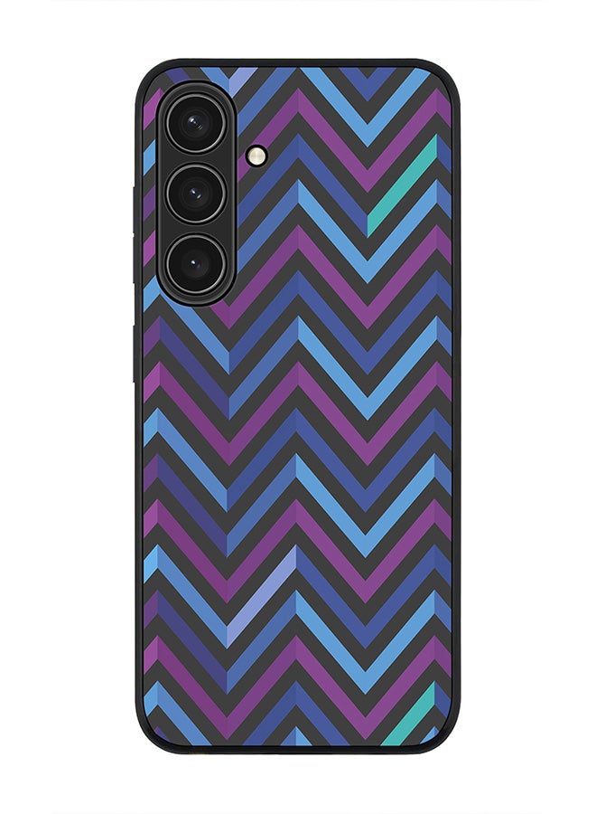 Stylizedd Rugged Black edge case for Samsung Galaxy S24 Plus, Slim fit Soft Case Flexible Rubber Edges Anti Drop TPU Gel Thin Cover- Deep Chevron - Image 1