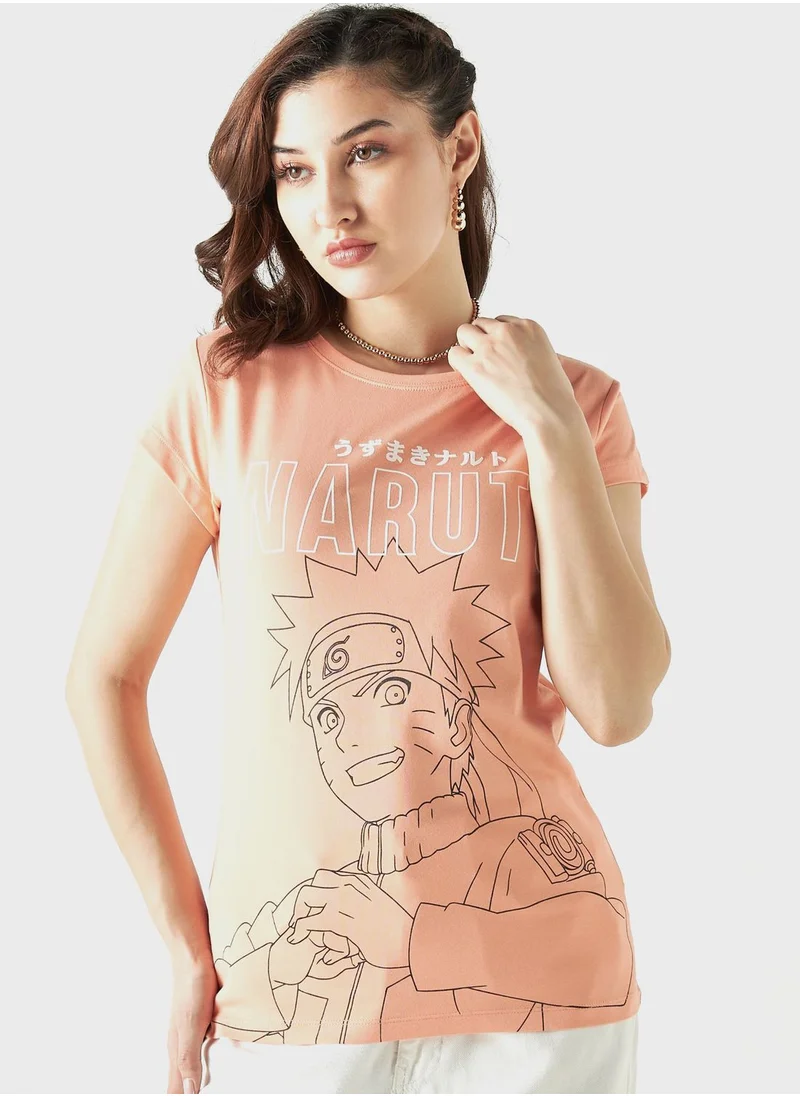 اس بي كاركترز Naruto Print T-Shirt