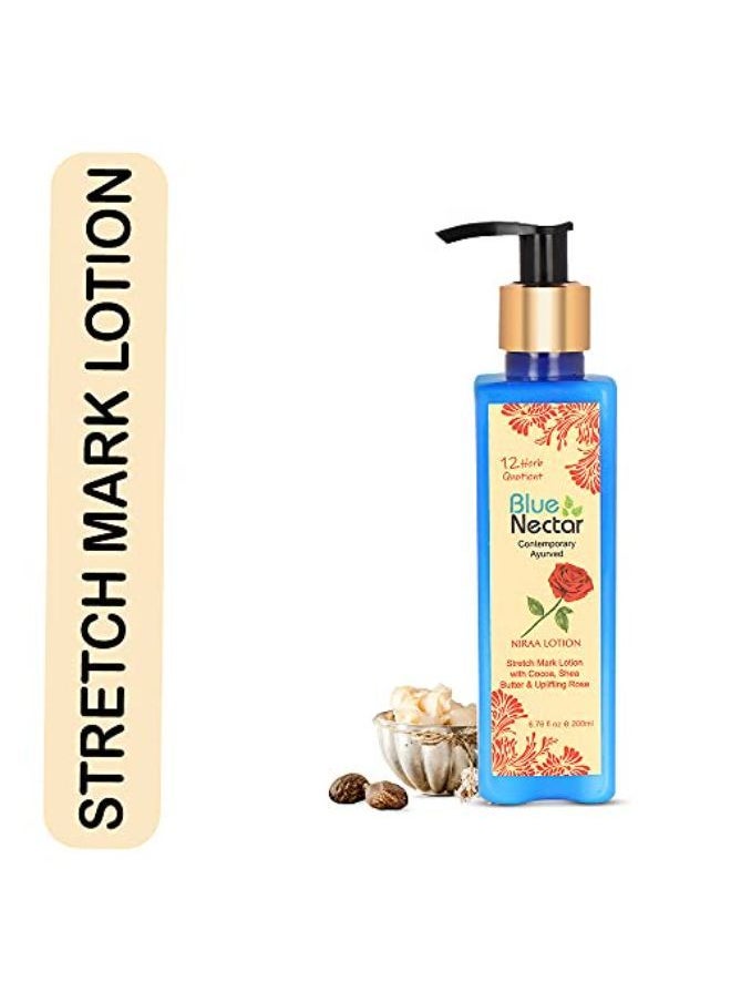 Blue Nectar Stretch Mark And Scar Body Lotion Cream With Cocoa & Shea Butter & Uplifting Rose For Skin Combination, Rose, 200 Ml  - Image 2