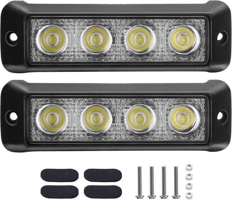Chelhead 2PCS 5.5 Inch White Led Slim Light Bar 12W Flush Mount Driving Light 6000K Super Bright Compatible with 12V/24V Off Road SUV ATV 4WD Car Truck Golf Cart - Image 1