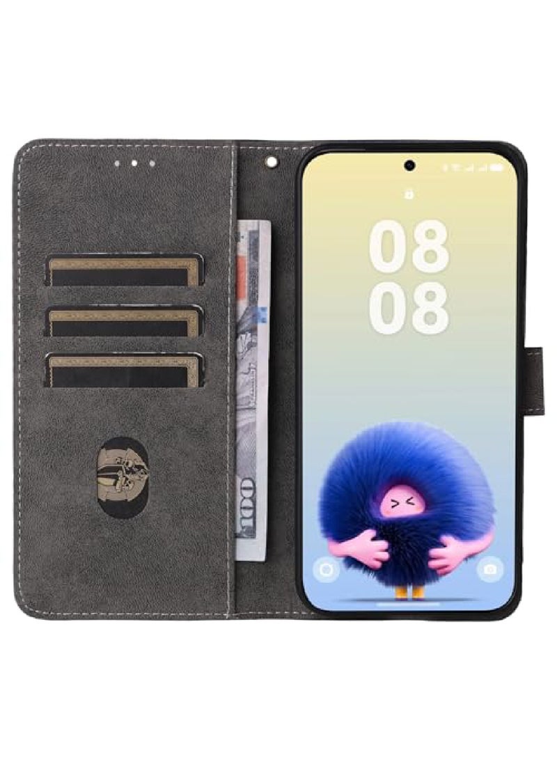 Adando for Huawei Pura 80 Flip Cover with Hand Strap, PU Leather Full Body Protection Shockproof Flip Mobile Phone Case, RFID Anti-theft Brush Folio Wallet Case (Brown) - Image 5
