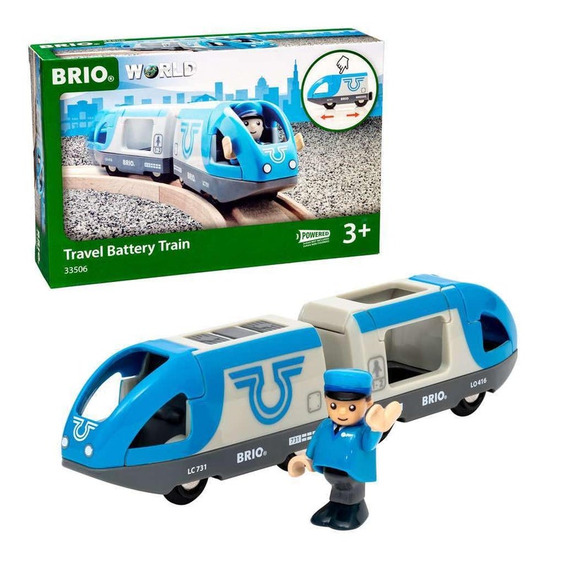 BRIO World - 33506 قطار البطارية للسفر | مجموعة قطار تعمل بالبطارية مكونة من 3 قطع | مثالية للأطفال من عمر 3 سنوات وما فوق | متوافقة مع جميع مجموعات قطارات BRIO - Image 1