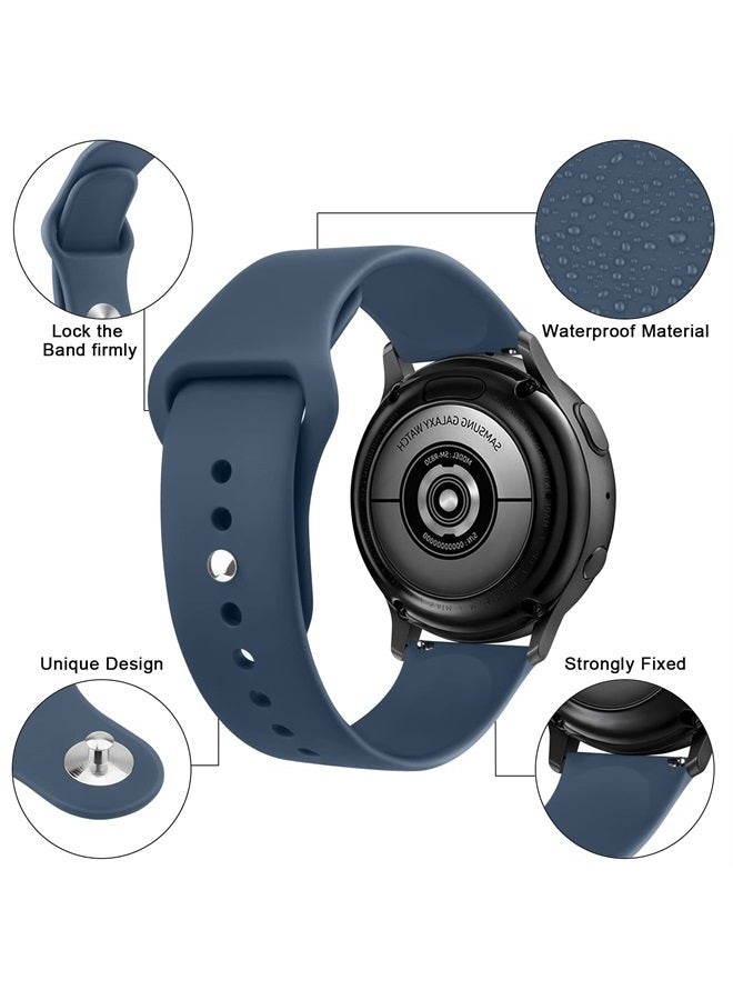 Meliya Silicone Band for Fossil Men's Gen 6/5E 44mm/Gen 5 Carlyle/Garrett/Women's Julianna Smart Watch, 22mm Adjustable Soft Silicone Sport Strap Replacement Band for Women Men (Dark Blue) - Image 3