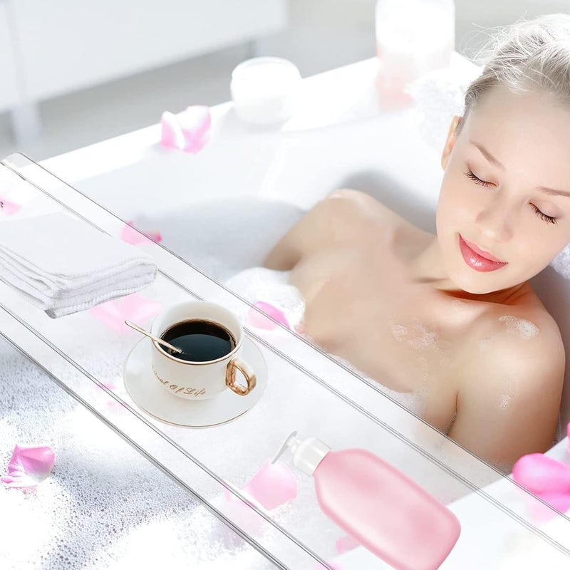 Al Raied ARS® 30" Modern Clear Acrylic Bathtub Caddy Tray for Luxury Bath - Image 3