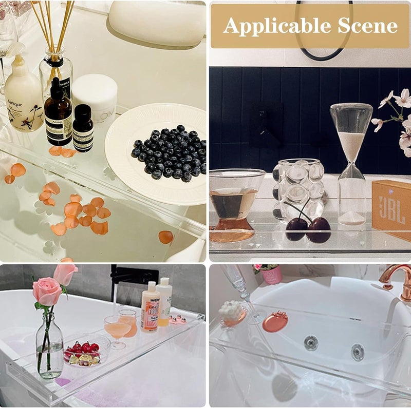 Al Raied ARS® 30" Modern Clear Acrylic Bathtub Caddy Tray for Luxury Bath - Image 5