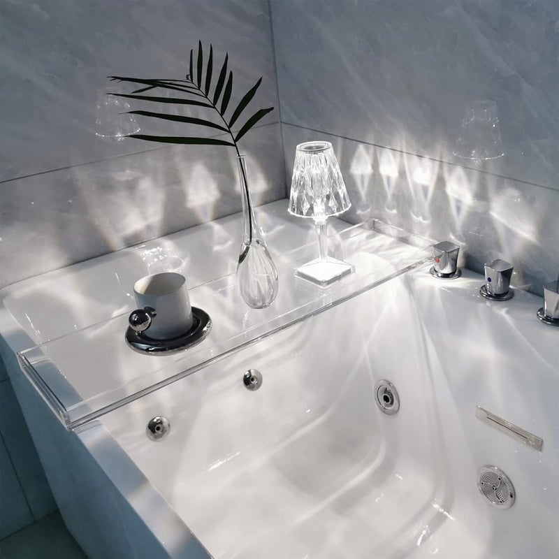 Al Raied ARS® 30" Modern Clear Acrylic Bathtub Caddy Tray for Luxury Bath - Image 1