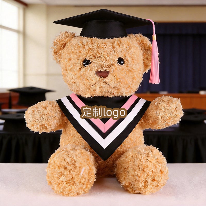 Graduation Teddy Bear Plush Toy Doll Doctorate Teddy Bear Graduation Gown Pendant Commemorative Gift Photo  Prop - Image 1