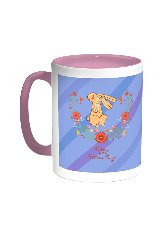 RYN Happy Mother's Day Printed Coffee Mug Pink/White 11ounce
