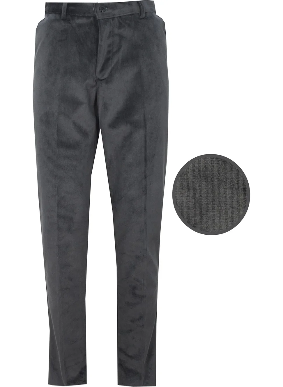 Varetta Men's Smoked Velvet Slim Ribbed Classic Cut Pocketed Trousers
