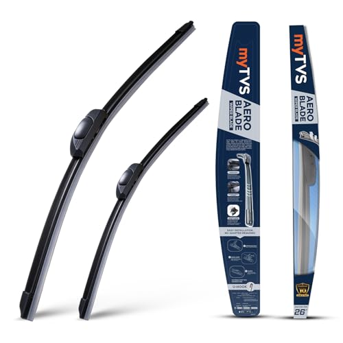 myTVS Frameless wiper blades | Wipers for All car | Wiper set for Front Wind Shield | Size 20" x 17" Inches - Image 1