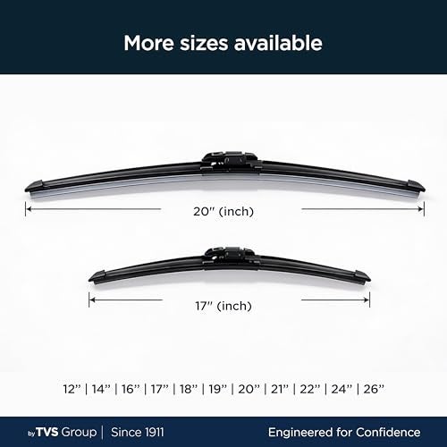 myTVS Frameless wiper blades | Wipers for All car | Wiper set for Front Wind Shield | Size 20" x 17" Inches - Image 2