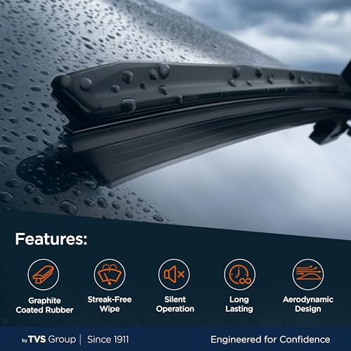 myTVS Frameless wiper blades | Wipers for All car | Wiper set for Front Wind Shield | Size 20" x 17" Inches - Image 3