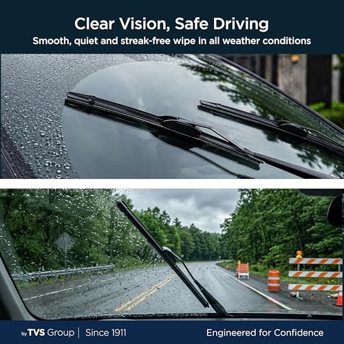 myTVS Frameless wiper blades | Wipers for All car | Wiper set for Front Wind Shield | Size 20" x 17" Inches - Image 5