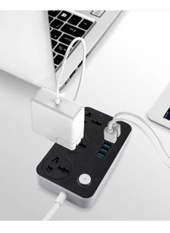 ELTRAZONE Power Strip with USB Ports，Universal Flat Plug，Power Socket with 6 Quick USB Port (5V 3.4A 17W) & 3 Outlets，6.5ft Heavy Duty Extension Cord，Overload Surge Protection，MAX 10A / 220V / 2500W  - Image 4