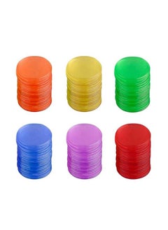 300Pcs Plastic Tokens Pro Count Bingo Chips Markers For Bingo Game Cards Game Accessories (Blue + Red + Yellow + Green + Purple + Orange Each 50Pcs)