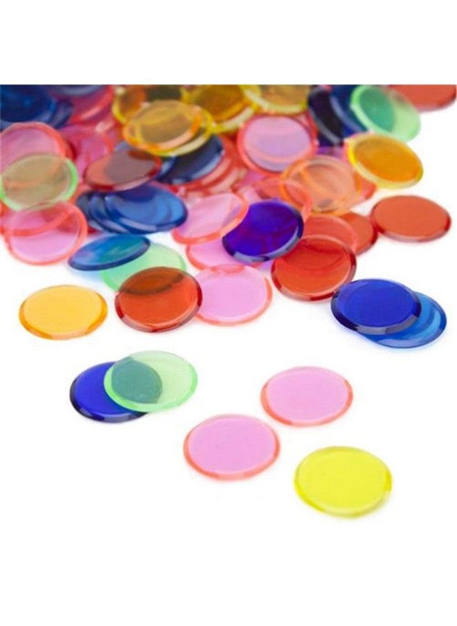 NUOBESTY - 300Pcs Plastic Tokens Pro Count Bingo Chips Markers For Bingo Game Cards Game Accessories (Blue + Red + Yellow + Green + Purple + Orange Each 50Pcs) - Image 1