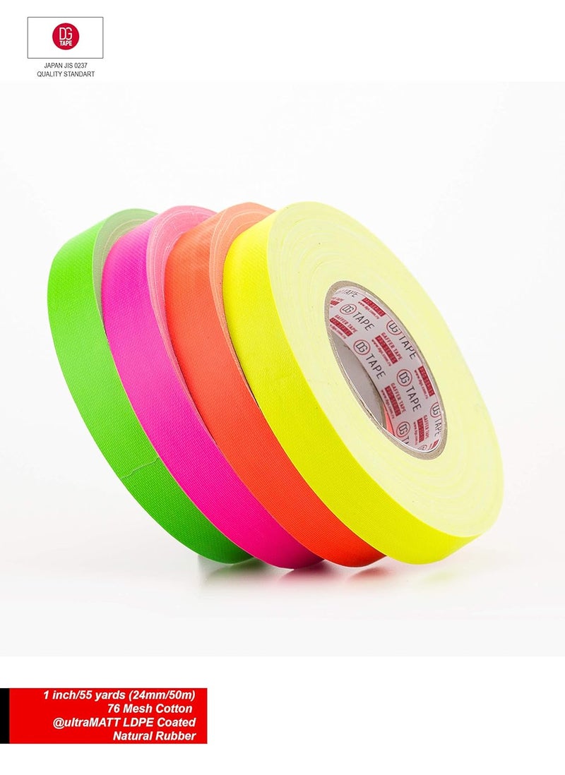 DGTAPE شريط غافر فوسفوري برتقالي 1 بوصة × 55 ياردة. UV + نيون برتقالي (UMF25/50/O 1in x 55yard) - Image 2