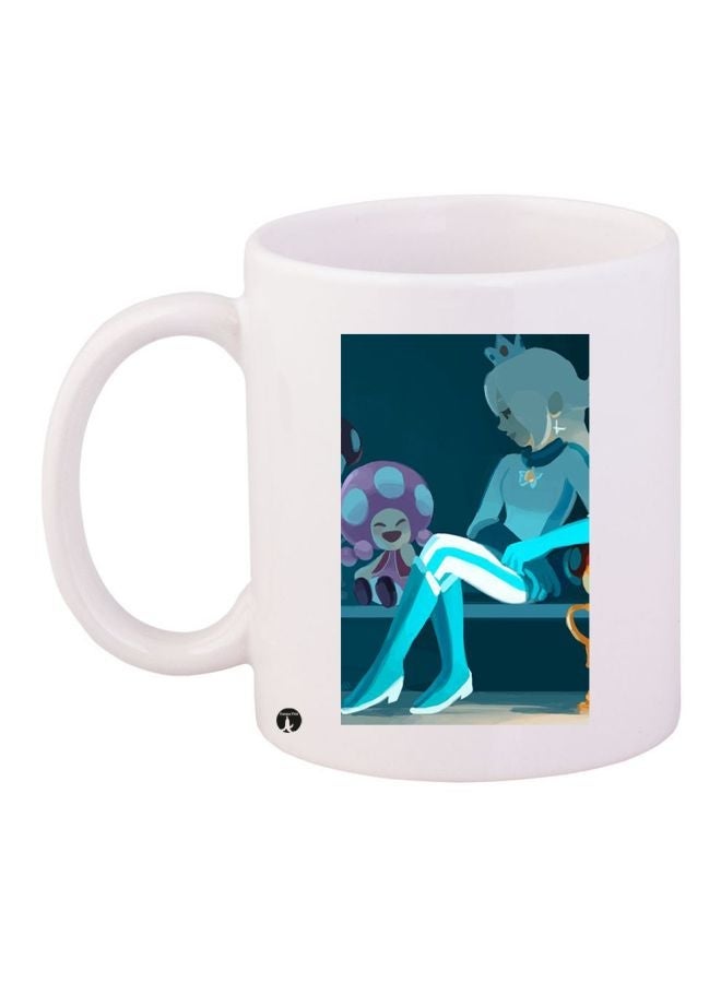 Anime Girl Printed Coffee Mug White/Blue/Purple 11ounce