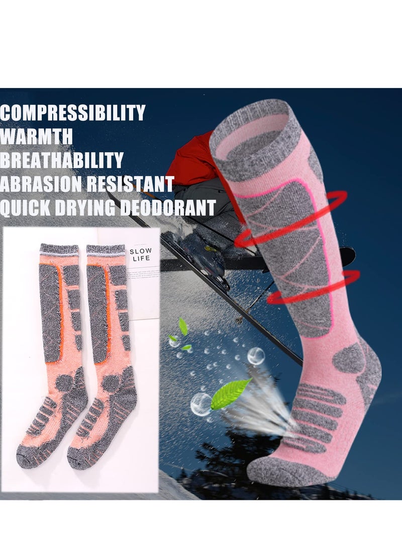 Warm Thigh High Ski Socks for Men u0026 Women - Perfect for Snowboarding u0026 Winter Sports, 1 Pair in Purple - Image 3