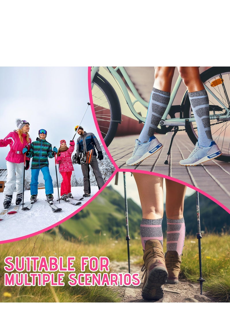 Warm Thigh High Ski Socks for Men u0026 Women - Perfect for Snowboarding u0026 Winter Sports, 1 Pair in Purple - Image 4