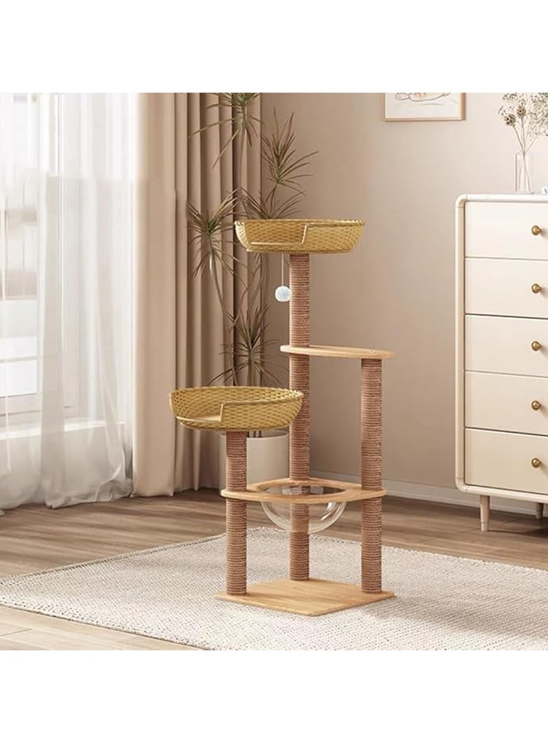 MONOGUE Cat Tree with Sisal Scratching Posts Cat Play House Large Multi Level and Rest Place Tower for Cats - Image 1