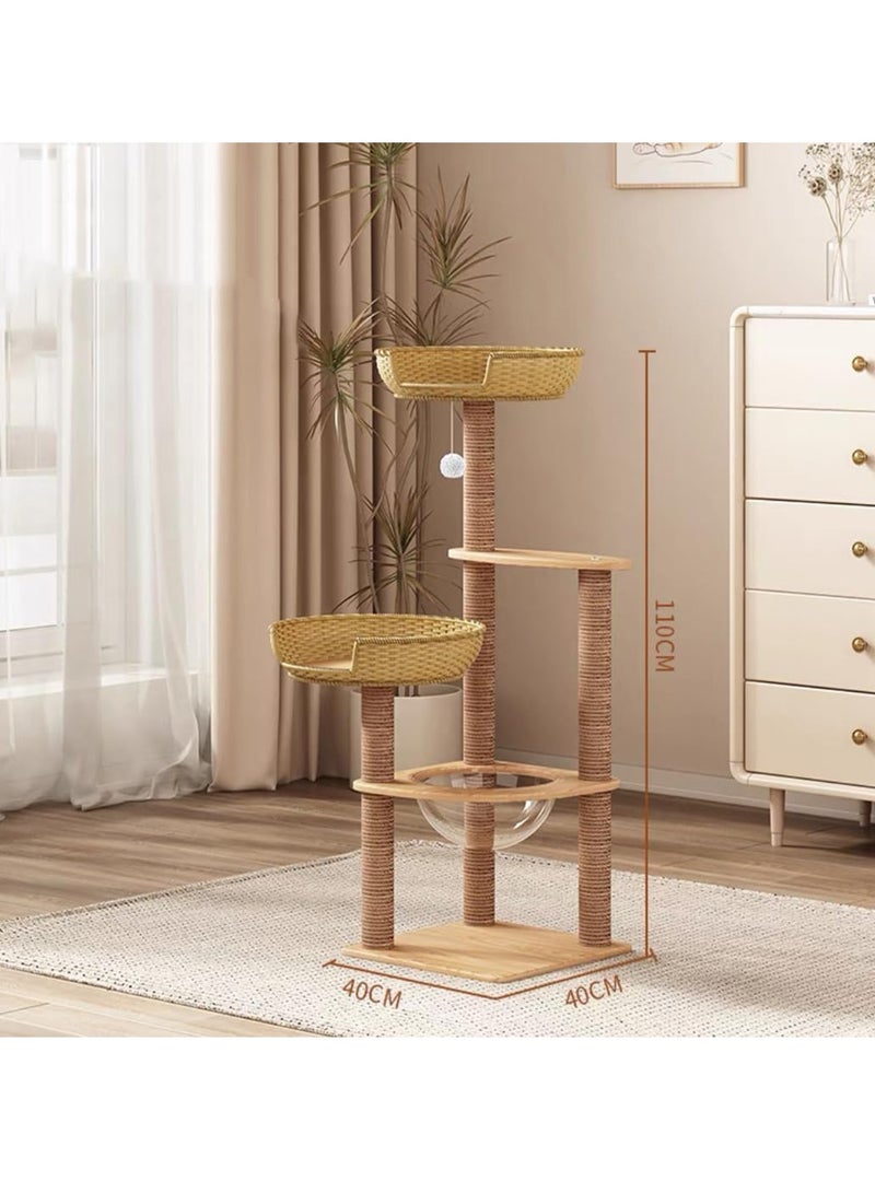 MONOGUE Cat Tree with Sisal Scratching Posts Cat Play House Large Multi Level and Rest Place Tower for Cats - Image 3