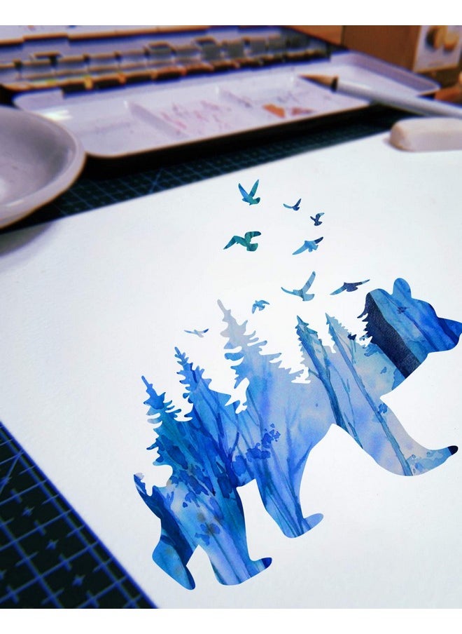 G GSS Designs Gss Designs Mountain Forest Bear Stencil (2 Pack) Reusable Stencil For Walls (12X12Inch) Art Painting For Wall Canvas Furniture Cards Decor (Sl060)  - Image 2