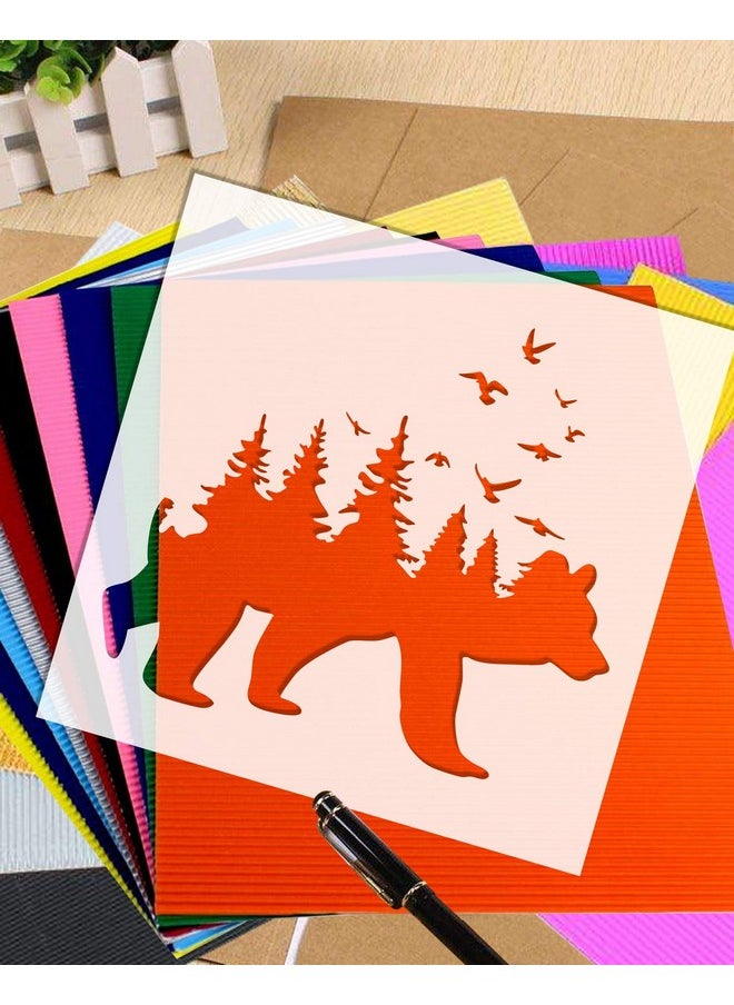 G GSS Designs Gss Designs Mountain Forest Bear Stencil (2 Pack) Reusable Stencil For Walls (12X12Inch) Art Painting For Wall Canvas Furniture Cards Decor (Sl060)  - Image 3