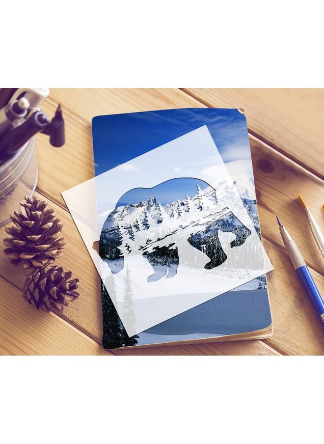 G GSS Designs Gss Designs Mountain Forest Bear Stencil (2 Pack) Reusable Stencil For Walls (12X12Inch) Art Painting For Wall Canvas Furniture Cards Decor (Sl060)  - Image 4