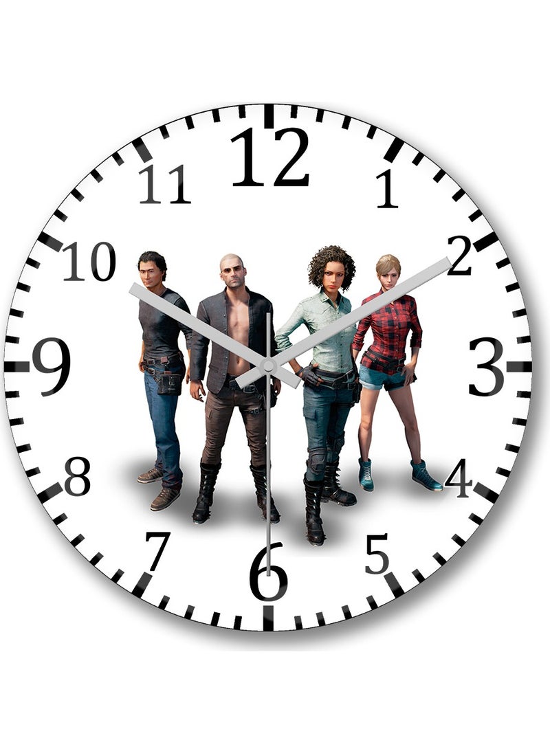 Baskı Dükkanı - Print Shop Playerunknown's Battlegrounds Pubg Wall Clock Curved Real Glass - Image 1