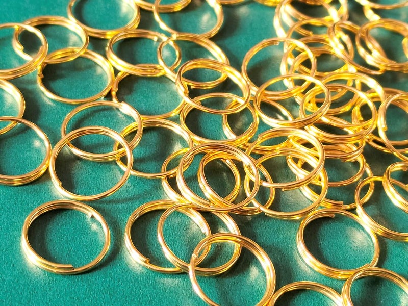 Teraiya's Teraiyas 18mm 200 pcs Golden Double Loops Round Split Jump Rings Connector for Jewellery Making hangings Toran latkan and Other Craft Work - Image 1
