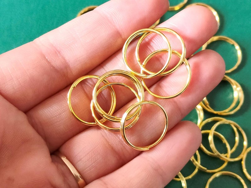 Teraiya's Teraiyas 18mm 200 pcs Golden Double Loops Round Split Jump Rings Connector for Jewellery Making hangings Toran latkan and Other Craft Work - Image 2