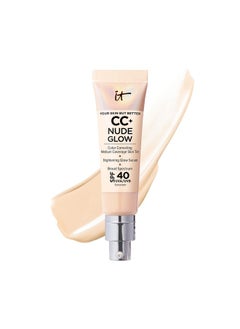 IT COSMETICS Cc+ Nude Glow Lightweight Foundation + Glow Serum With Spf 40 - With Niacinamide, Hyaluronic Acid & Green Tea Extract - Light - 1.08 Fl Oz  - Image 1