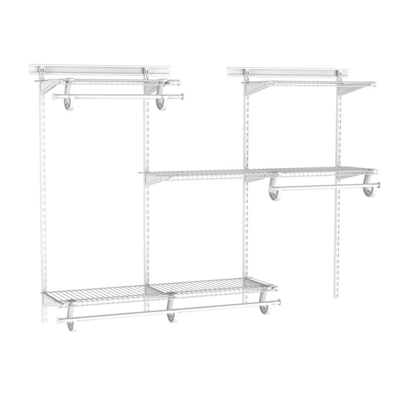 ClosetMaid ShelfTrack Wire Closet Organizer System Adjustable from 4 to 6 Ft With Shelves Clothes Rods Hardware Durable Steel White - Image 1