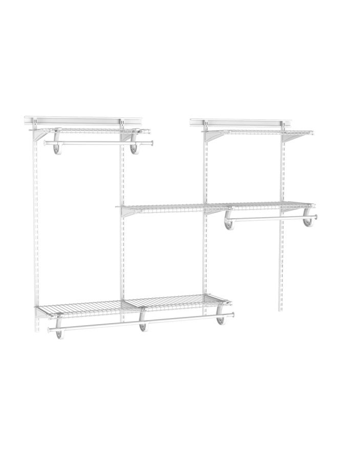 ClosetMaid ShelfTrack Wire Closet Organizer System  Adjustable from 4 to 6 Ft.  With Shelves  Clothes Rods  Hardware  Durable Steel  White  - Image 1