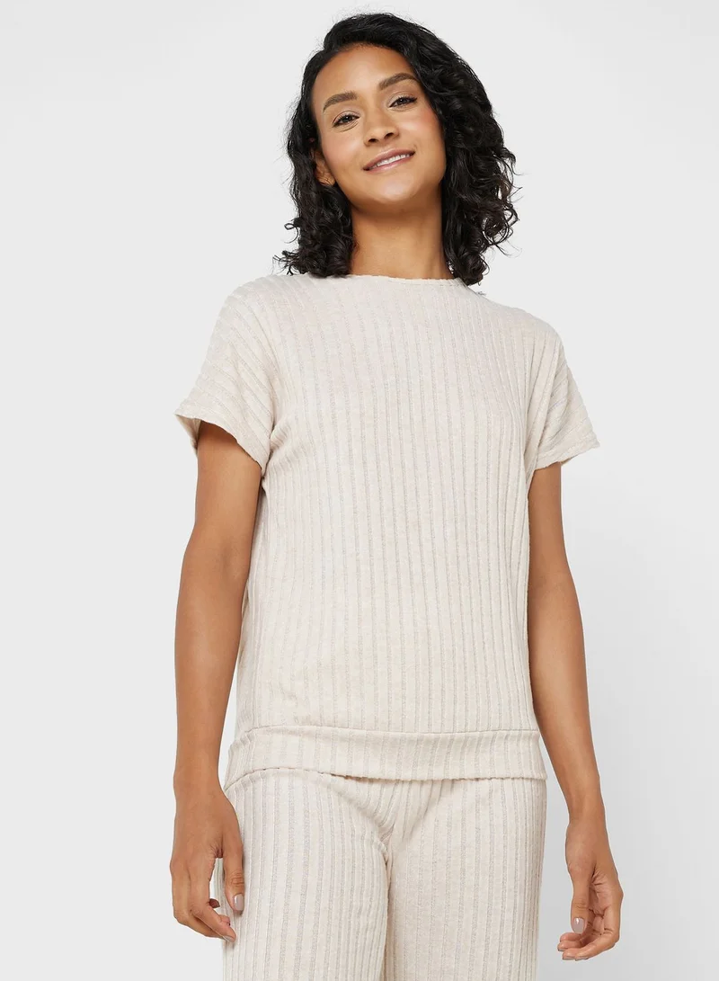 Ginger Ribbed Pyjama Pant Set