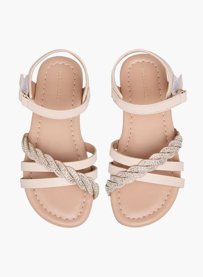 Flora Bella By Shoexpress Girls Embellished Hook & Loop Sandals - Image 2