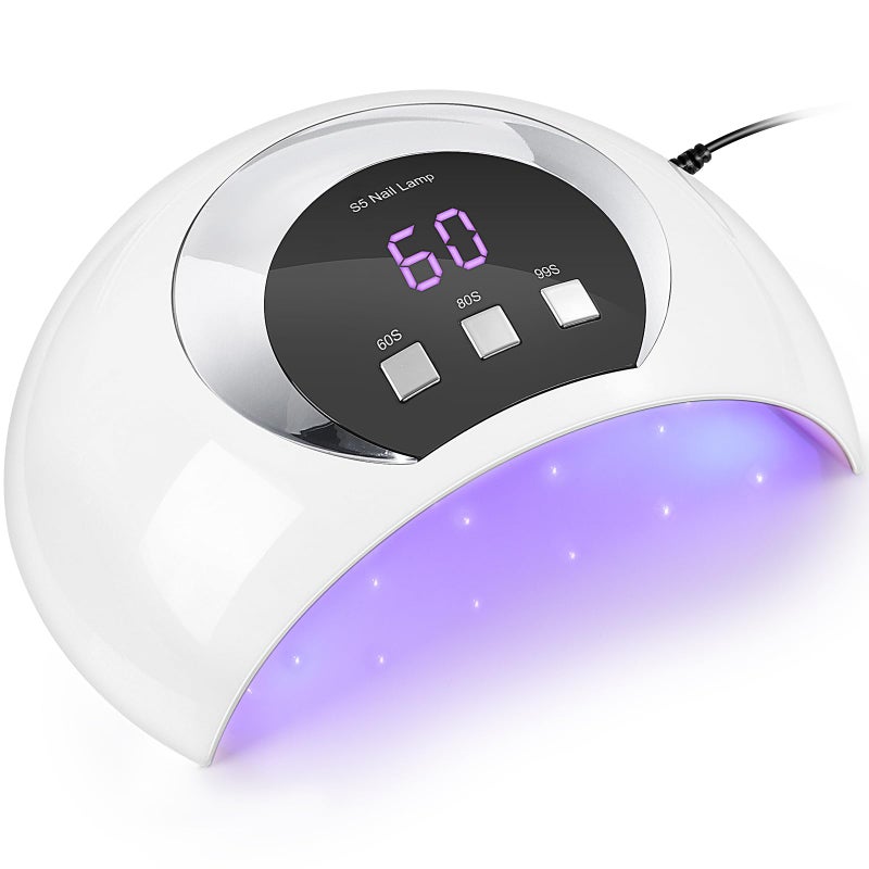 Wisdompark مصباح أظافر UV LED من Wisdompark، 54 واط ضوء UV لأظافر الجل مع مستشعر تلقائي/3 إعدادات مؤقتة مجفف أظافر احترافي لمصباح تجفيف طلاء الجل أدوات فن الأظافر - Image 1