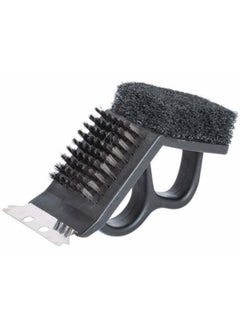Generic 3 In 1 BBQ Grill Scraper Wire Brush Dirt Remover Scourer Kitchen Cleaning Tool black  - Image 1