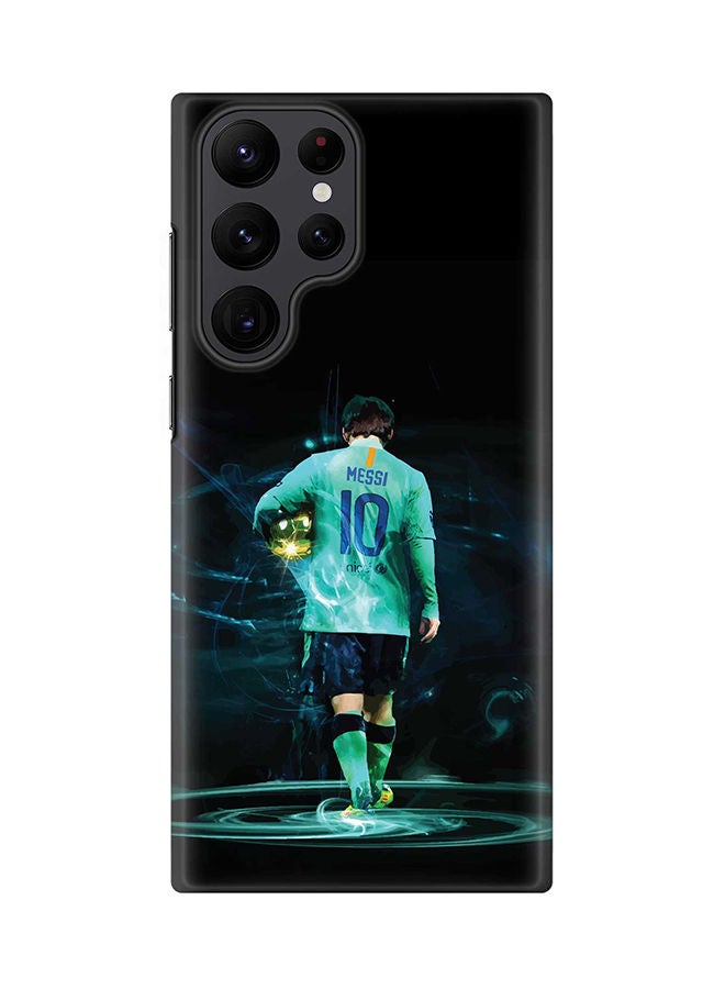 Stylizedd Case for Samsung Galaxy S22 Ultra 5G Snap Case Slim Snap Classic Series Shield Matte Finish Print - Golden Messi - Image 1