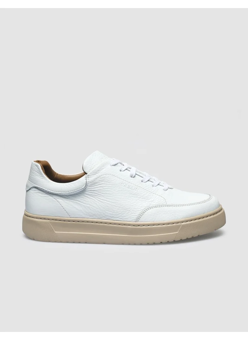 Cabani Leather White Lace-Up Men's Sneaker