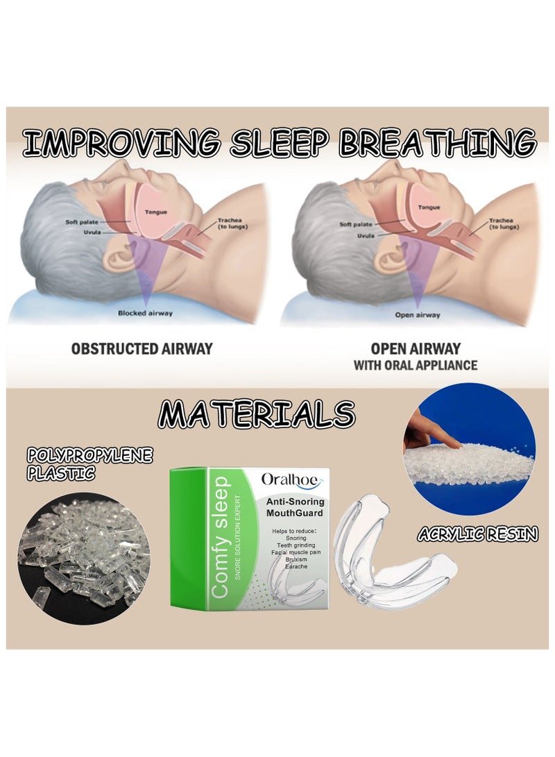ORALHOE 3 قطع واقيات فموية مضادة للشخير، تمنع الشخير وطحن الأسنان أثناء الليل 1 قطعة * 3 - Image 4