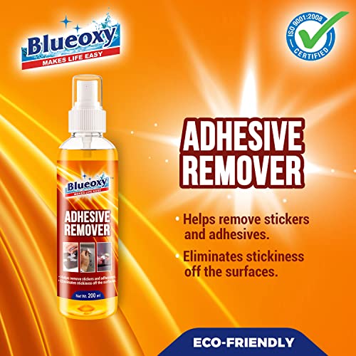 BLUEOXY Adhesive Remover Spray | Used to Remove Gum Glue Stickers Adhesives for Car, Glass, Fridge Door, Any Metal Surface | Car Glass Sticker Remover Spray | Ecological Formulation | 200 ML | QTY 1 - Image 4