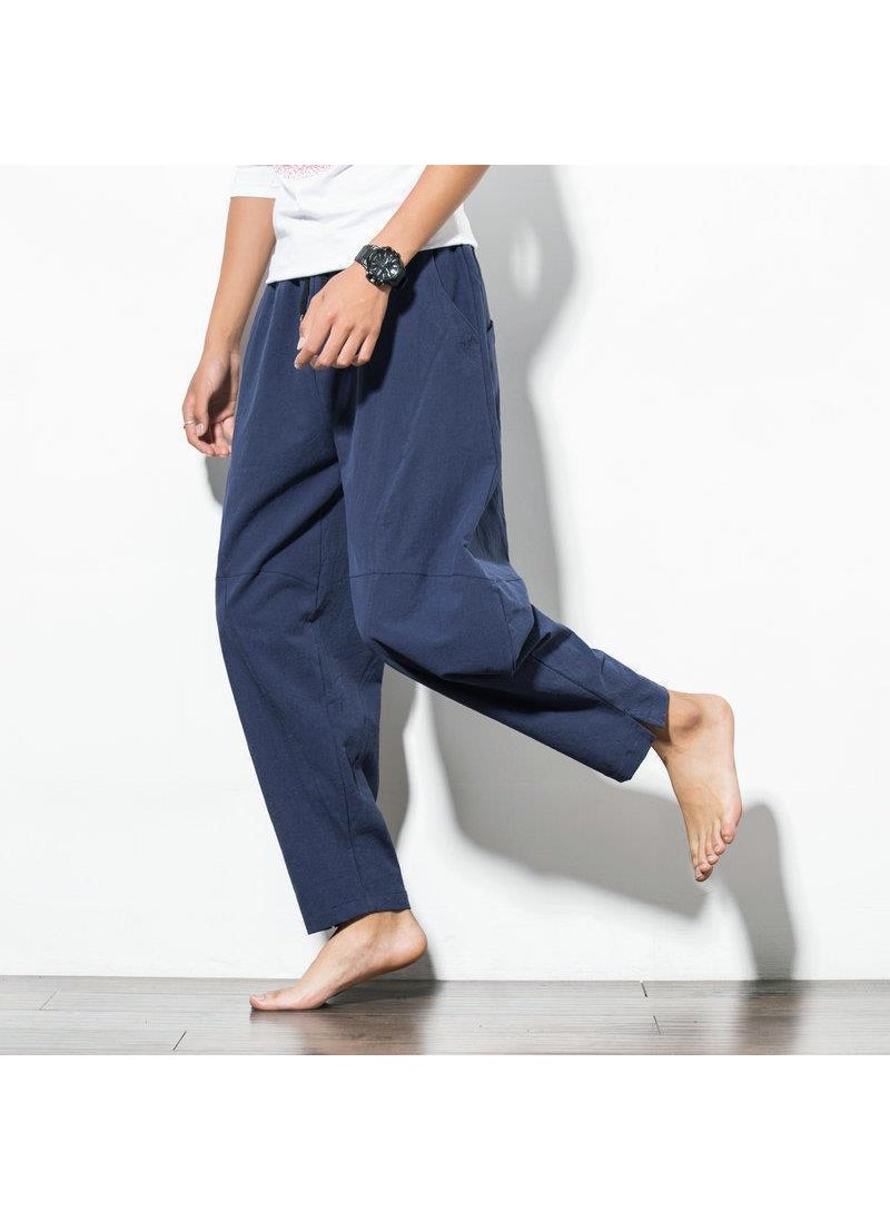 Generic - Mens Linen Pants Loose Casual Large Size Grey - Image 1