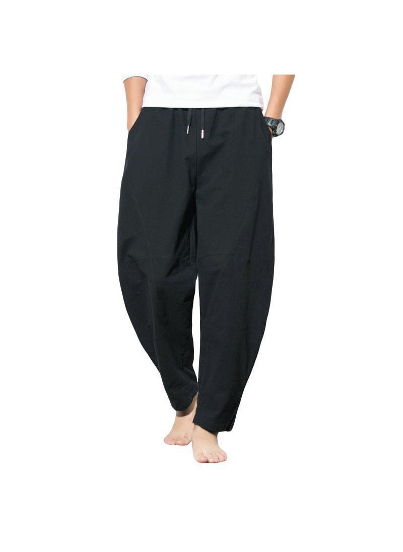 Generic - Mens Linen Pants Loose Casual Large Size Grey - Image 1