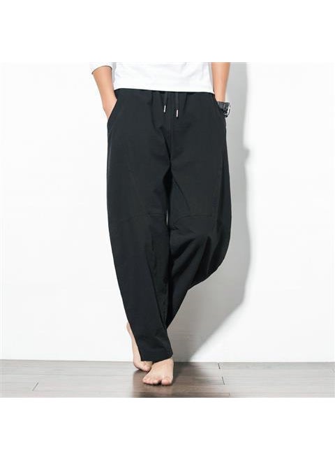 Generic - Mens Linen Pants Loose Casual Large Size Grey - Image 1