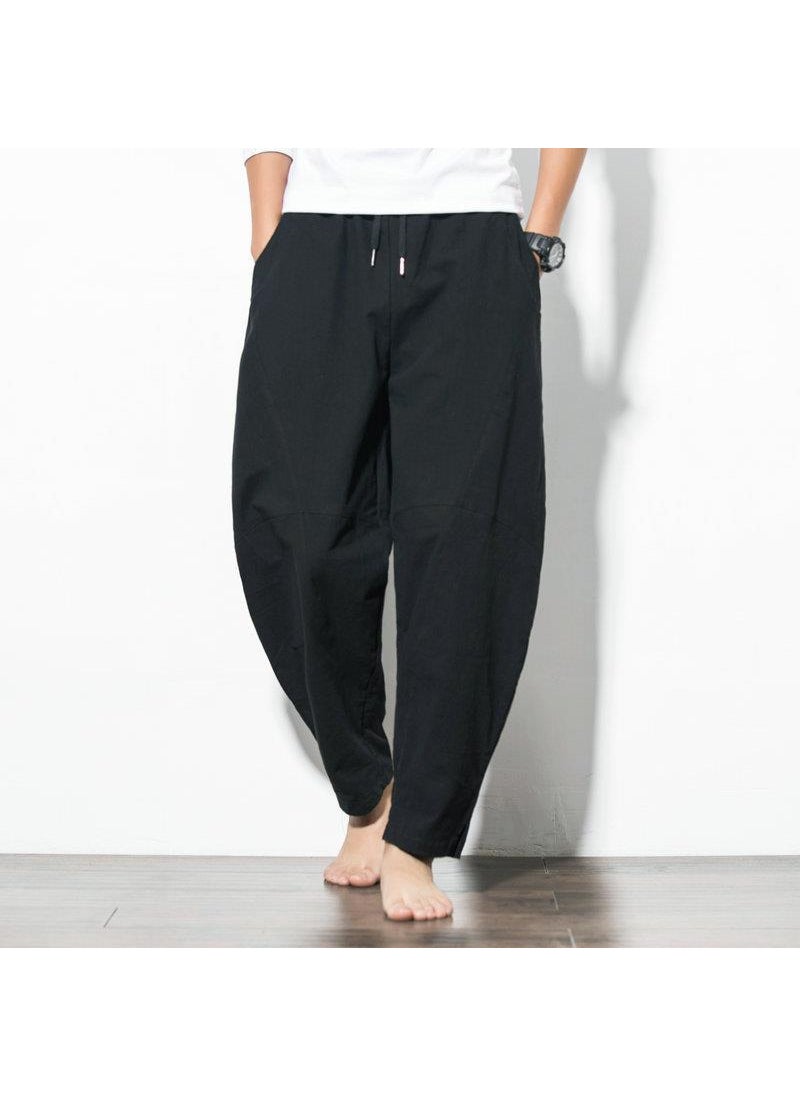 Generic - Mens Linen Pants Loose Casual Large Size Grey - Image 1