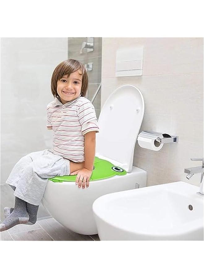 HOOKOR Toilet Seat Cover | Folding Travel Toilet Seat for Children and Potty Training | Portable Silicone Toilet Seat for Toddlers, Boys & Girls with Non-Slip Silicone Pads (Frog) - Image 5