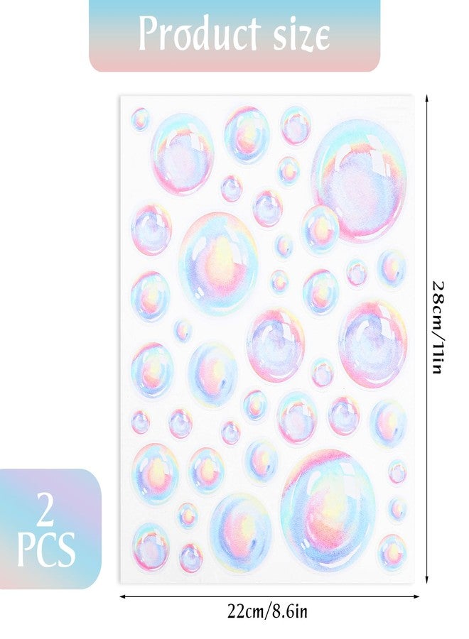 Prasacco Bubble Stickers Bubble Wall Decals Colorful Bubble Wall Stickers Kids Bathroom Decor Ocean Bubble Decorations Mermaid Wall Decor Under The Sea Birthday Party Decorations - Image 2