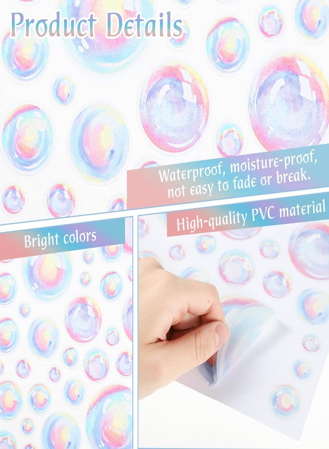 Prasacco Bubble Stickers Bubble Wall Decals Colorful Bubble Wall Stickers Kids Bathroom Decor Ocean Bubble Decorations Mermaid Wall Decor Under The Sea Birthday Party Decorations - Image 3